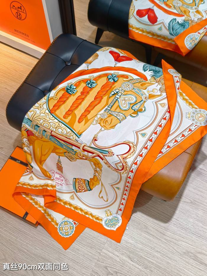 Hermes Silk make scarf SHMS2534 90*90cm