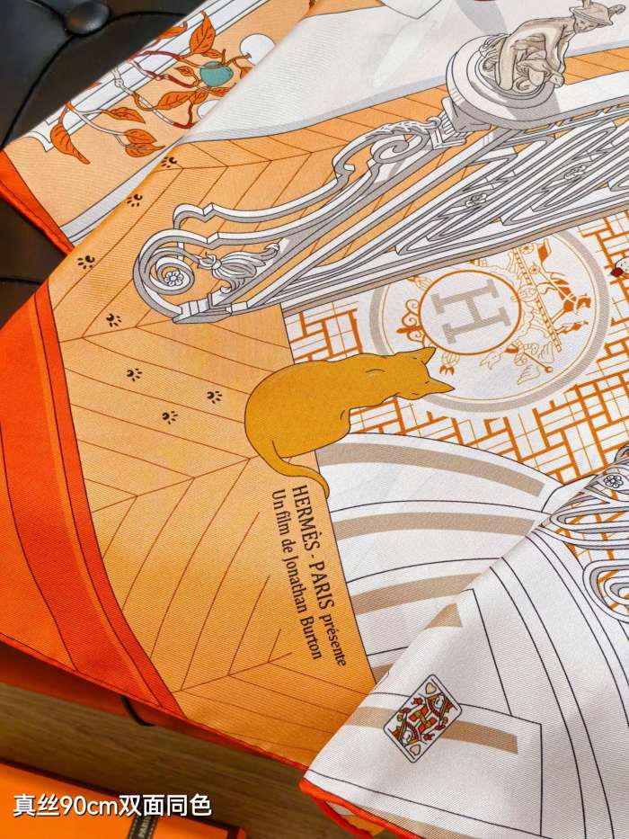 Hermes Silk make scarf SHMS2544 90*90cm