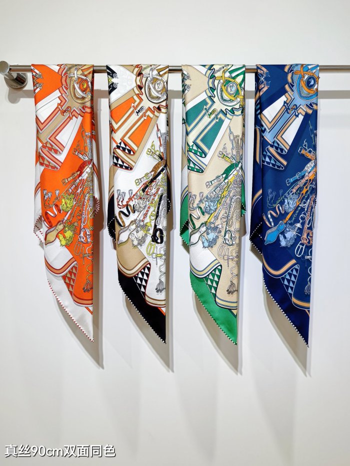 Hermes Silk make scarf SHMS2515 90*90cm