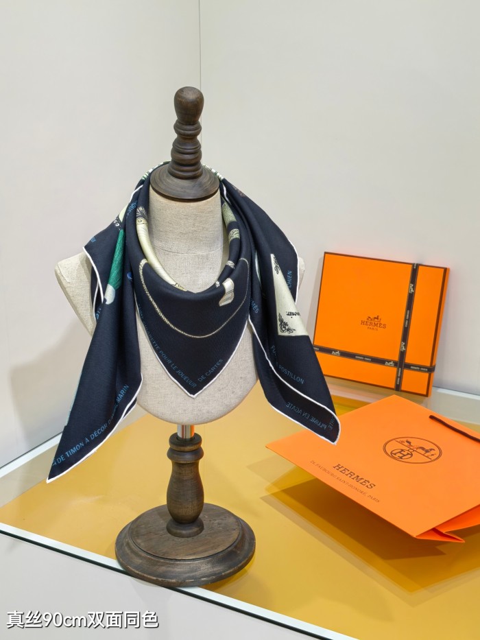 Hermes Silk make scarf SHMS2517 90*90cm