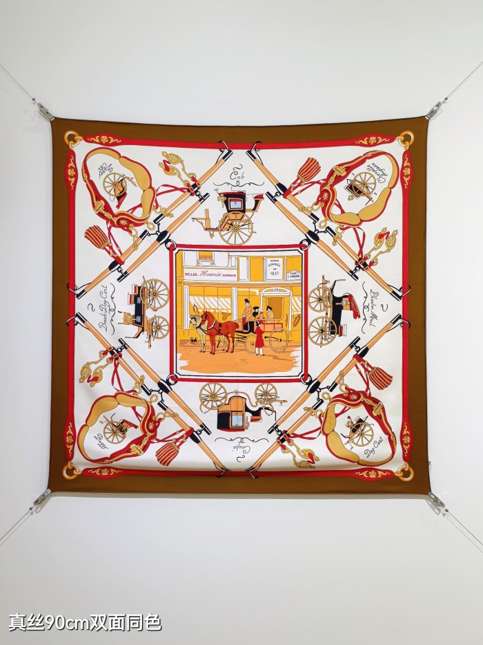 Hermes Silk make scarf SHMS2538 90*90cm