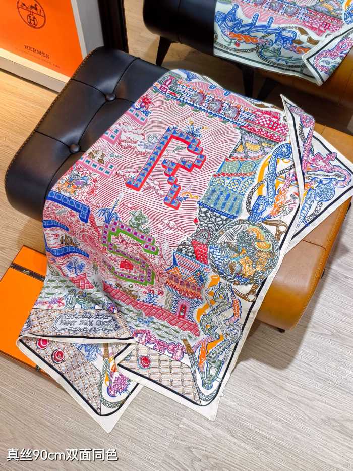 Hermes Silk make scarf SHMS2535 90*90cm