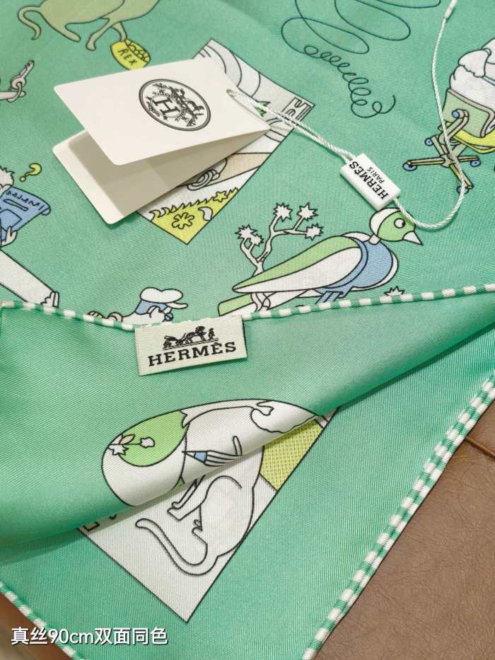 Hermes Silk make scarf SHMS2541 90*90cm