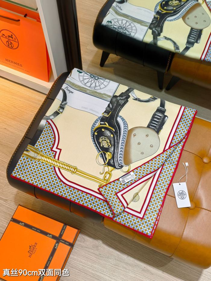 Hermes Silk make scarf SHMS2513 90*90cm