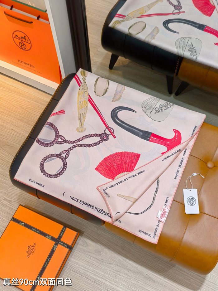 Hermes Silk make scarf SHMS2517 90*90cm