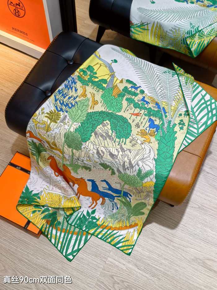 Hermes Silk make scarf SHMS2537 90*90cm