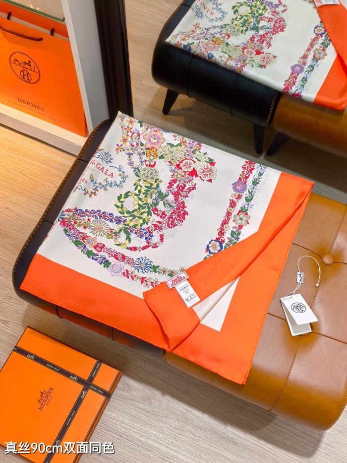 Hermes Silk make scarf SHMS2524 90*90cm
