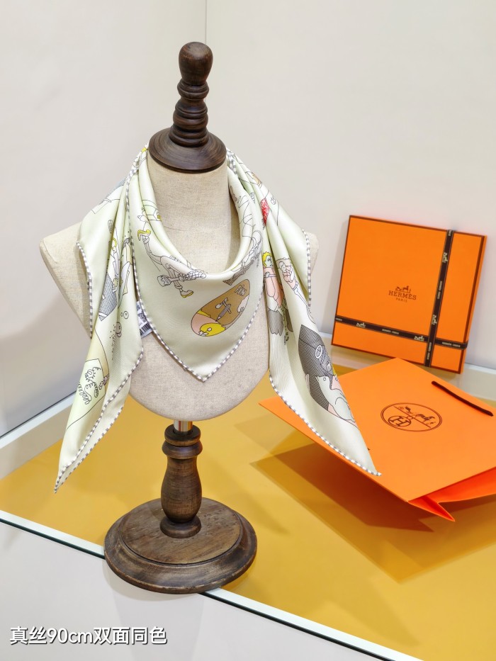Hermes Silk make scarf SHMS2541 90*90cm