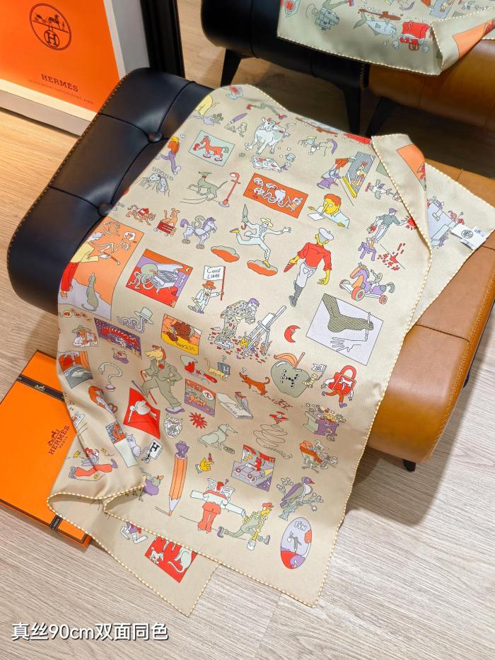 Hermes Silk make scarf SHMS2541 90*90cm