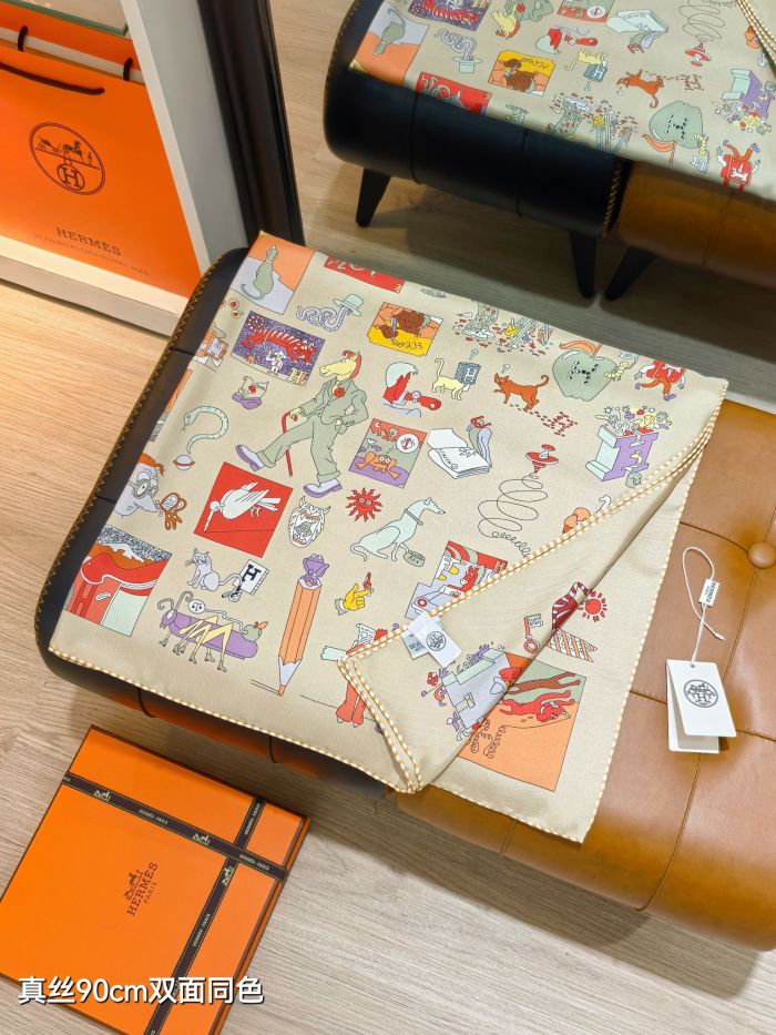 Hermes Silk make scarf SHMS2541 90*90cm