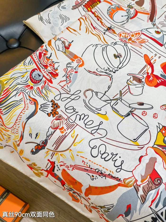 Hermes Silk make scarf SHMS2530 90*90cm
