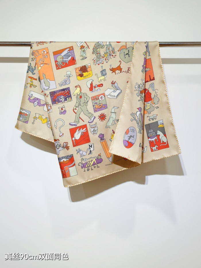 Hermes Silk make scarf SHMS2541 90*90cm
