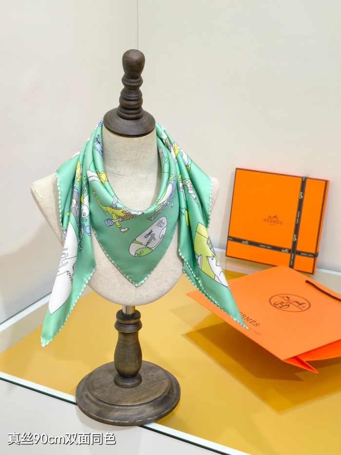 Hermes Silk make scarf SHMS2541 90*90cm