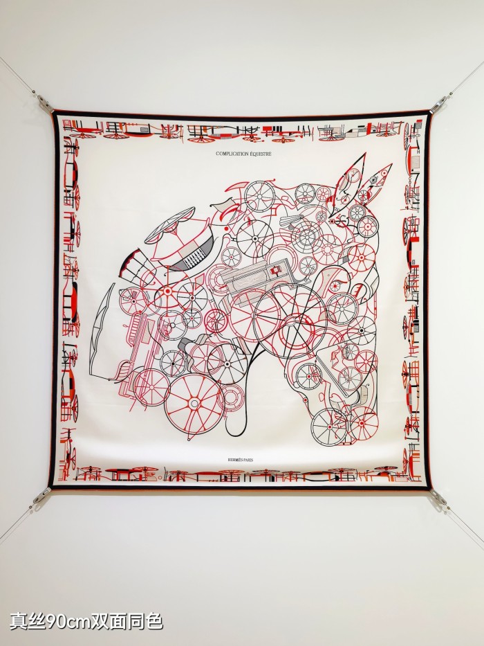 Hermes Silk make scarf SHMS2543 90*90cm