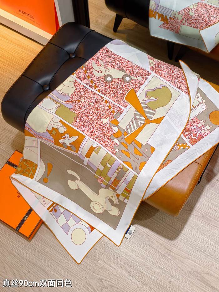 Hermes Silk make scarf SHMS2514 90*90cm