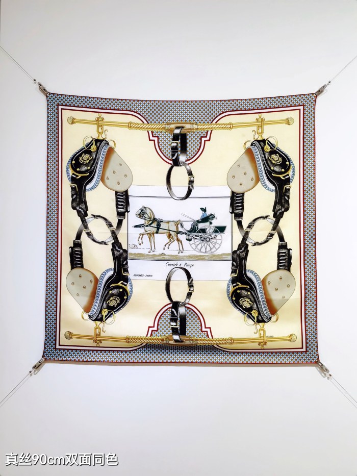 Hermes Silk make scarf SHMS2513 90*90cm