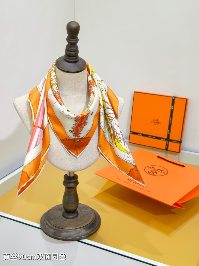 Hermes Silk make scarf SHMS2531 90*90cm