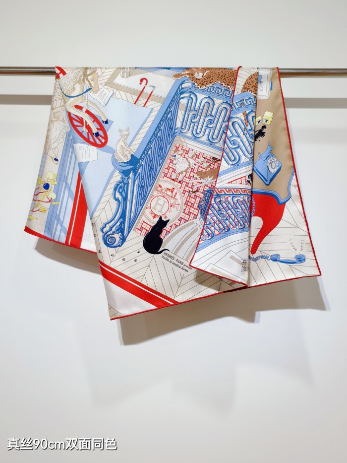 Hermes Silk make scarf SHMS2544 90*90cm