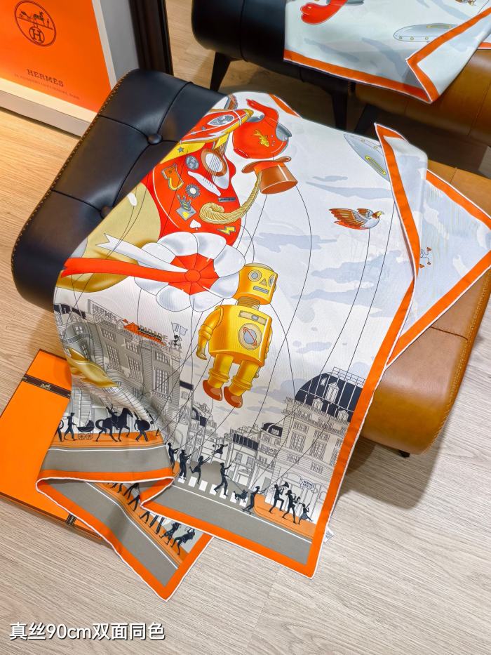 Hermes Silk make scarf SHMS2542 90*90cm