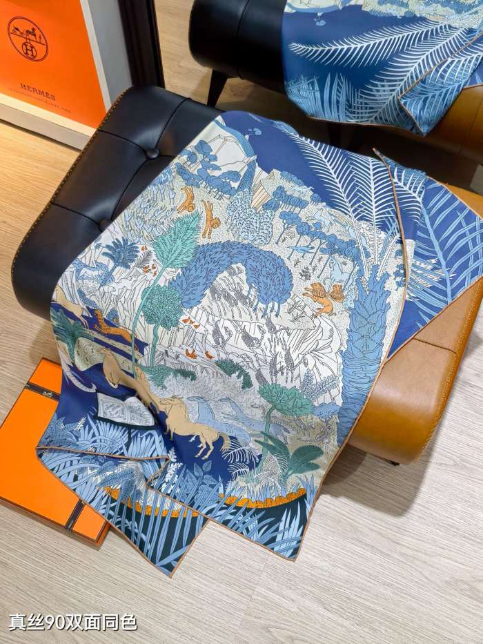 Hermes Silk make scarf SHMS2537 90*90cm