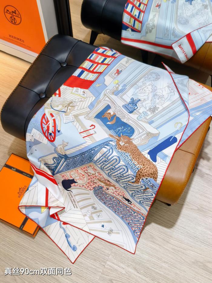 Hermes Silk make scarf SHMS2544 90*90cm