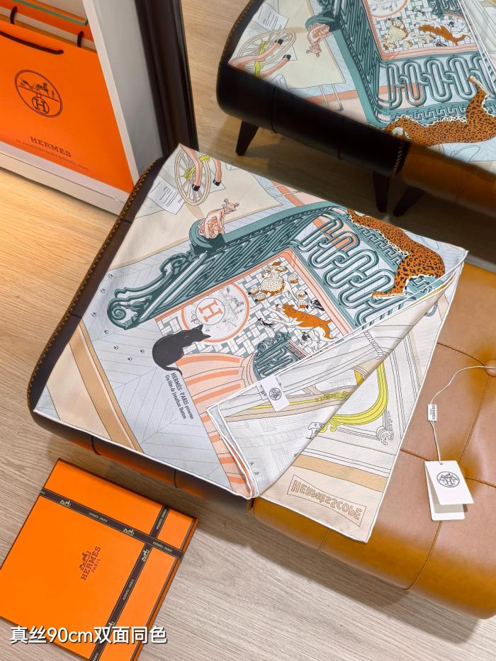Hermes Silk make scarf SHMS2544 90*90cm