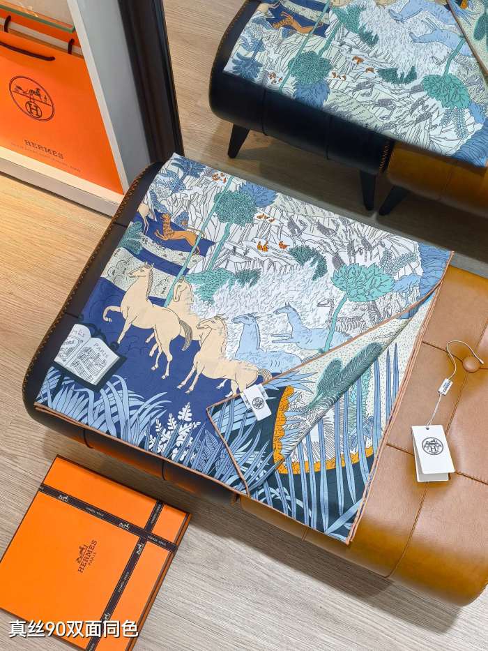 Hermes Silk make scarf SHMS2537 90*90cm