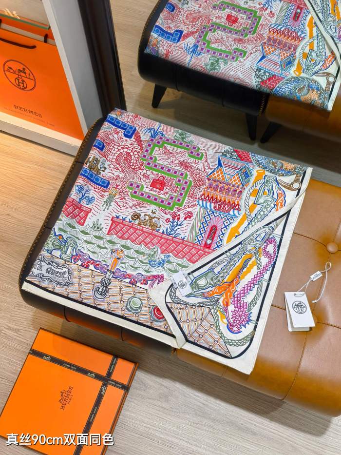 Hermes Silk make scarf SHMS2535 90*90cm