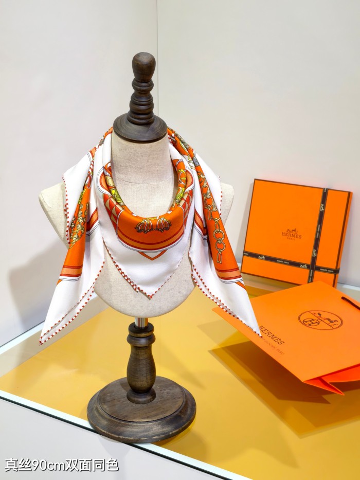 Hermes Silk make scarf SHMS2515 90*90cm