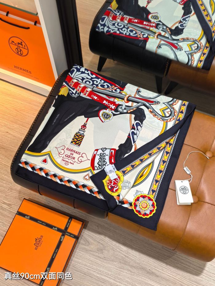 Hermes Silk make scarf SHMS2534 90*90cm