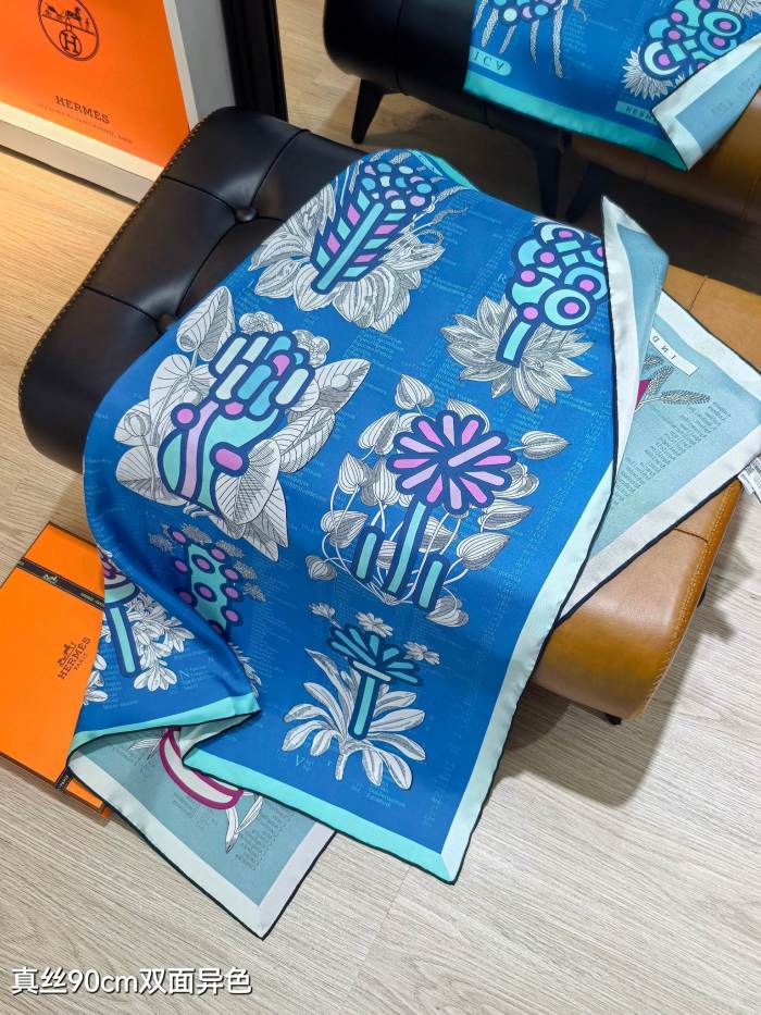 Hermes Silk make scarf SHMS2527 90*90cm
