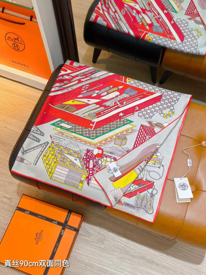 Hermes Silk make scarf SHMS2545 90*90cm