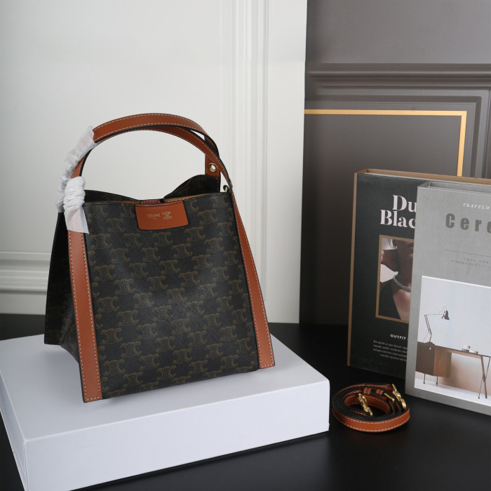 Celine Triomphe Canvas Cubo Bag 010 DB581 20cm