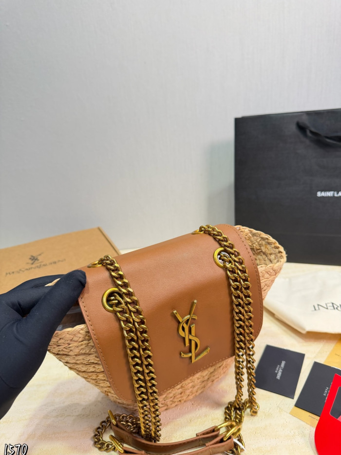 YSL Straw Hobo Bag 084 DB031 19cm