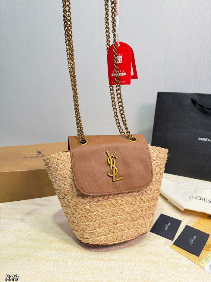 YSL Straw Hobo Bag 084 DB031 19cm