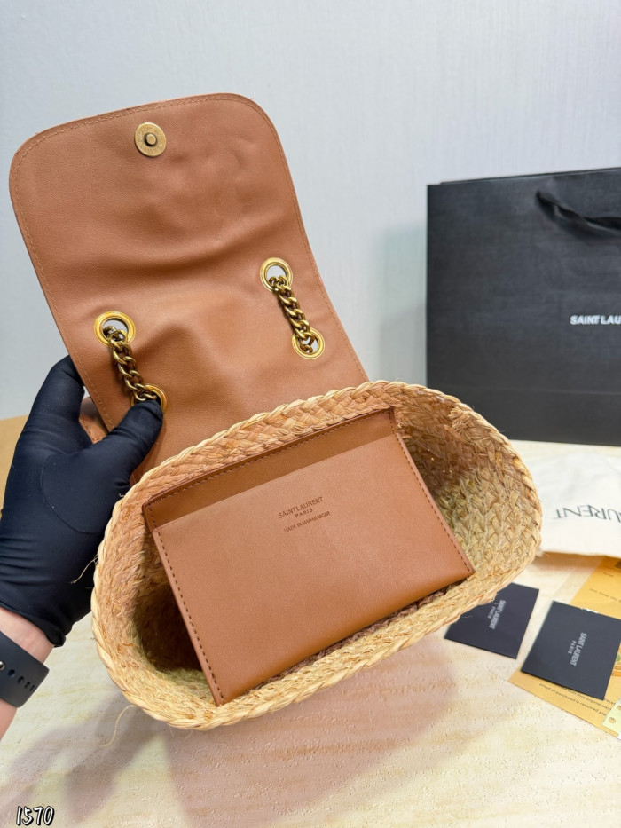 YSL Straw Hobo Bag 084 DB031 19cm