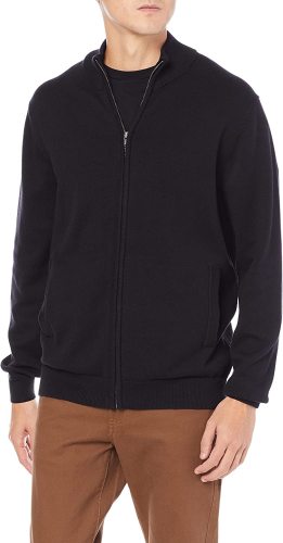 Essentials Men's Full-Zip Cotton Sweater
