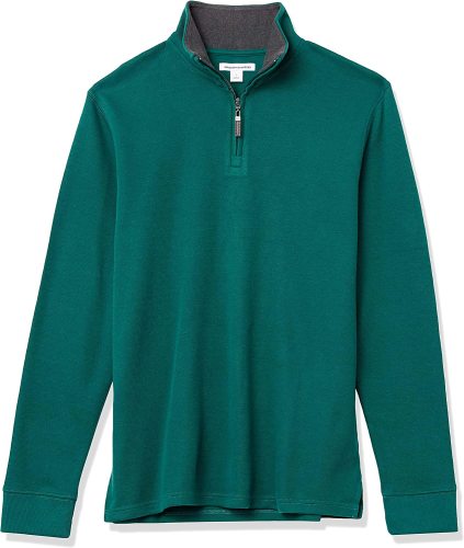 Essentials Men's Quarter-Zip French Rib Sweater