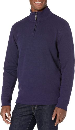 Essentials Men's Quarter-Zip French Rib Sweater