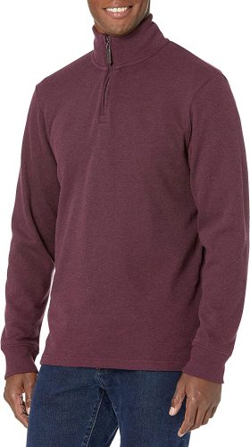 Essentials Men's Quarter-Zip French Rib Sweater