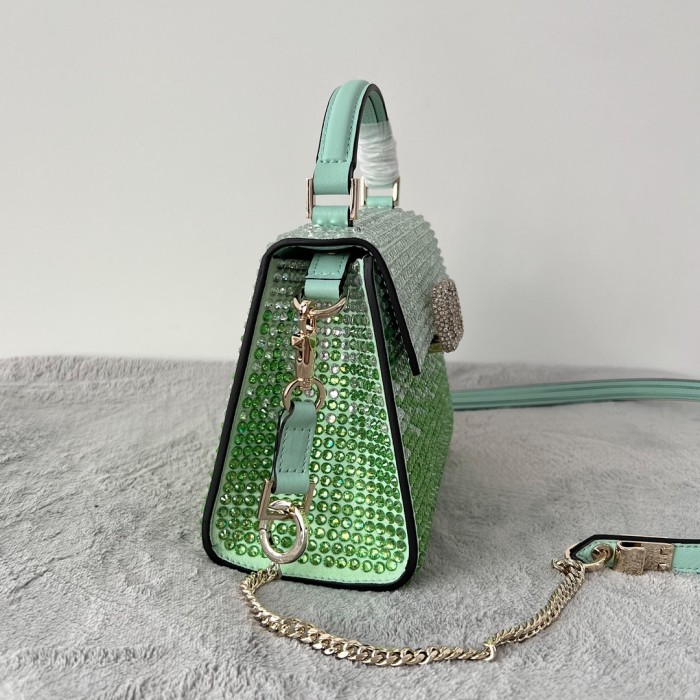 Valentino gradient effect water cobalt applique shoulder crossbody handbag