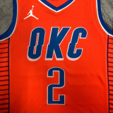 OKC GILGEOUS-ALEXANDER #2 Orange Top Quality Hot Pressing NBA Jersey (Trapeze Edition)