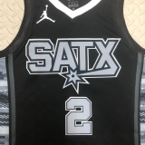 22-23 SA Spurs LEONARD #2 Black Top Quality Hot Pressing NBA Jersey (Trapeze Edition)