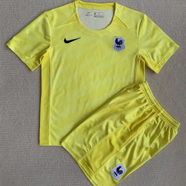 2023 France Green GoalKeeper Kids Soccer Jersey