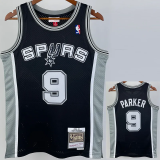 2002-03 SA Spurs PARKER #9 Black Retro Top Quality Hot Pressing NBA Jersey