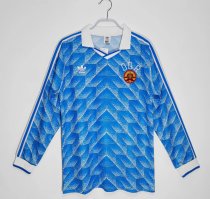 1988 Germany Away Blue Long sleeves Retro Soccer Jersey