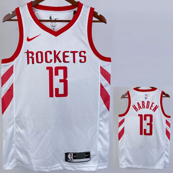 2018-19 ROCKETS HARDEN #13 White Home Top Quality Hot Pressing NBA Jersey