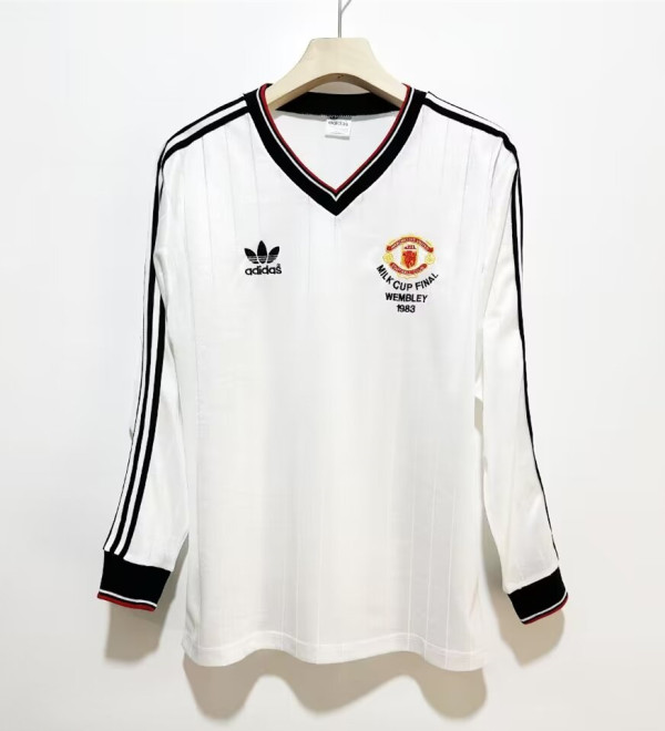 1983 Man Utd Away Long Sleeve Retro Soccer Jersey