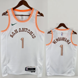 23-24 SA Spurs WEMBANYAMA #1 White City Edition Top Quality Hot Pressing NBA Jersey