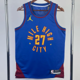 22-23 Nuggets MURRAY #27 Blue Top Quality Hot Pressing NBA Jersey (Trapeze Edition) 飞人版